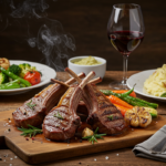 Easy Lamb Chop Recipes with Grilled Chops and Vegetables on Rustic Table